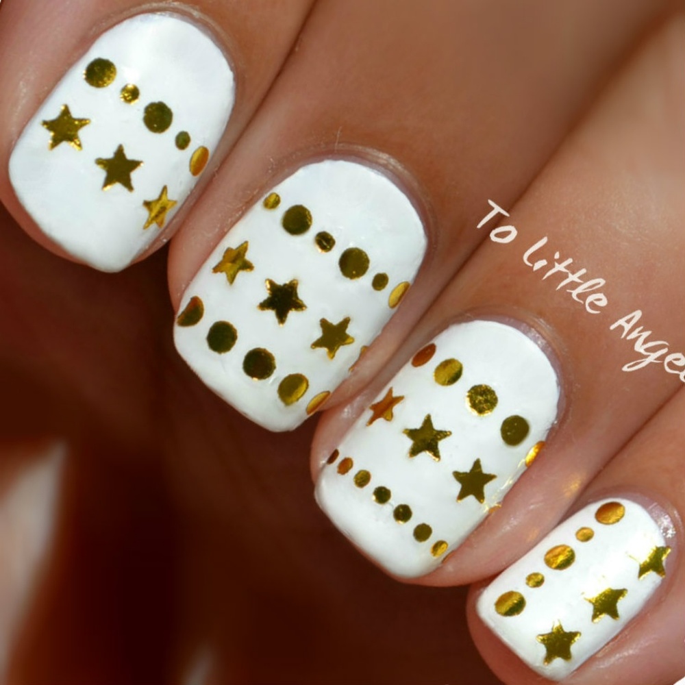 Stars Chain - Nail Art Decal - BLUE59
